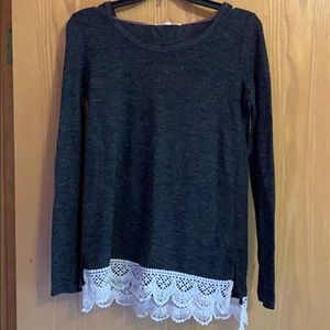 Grey Laced Sweater